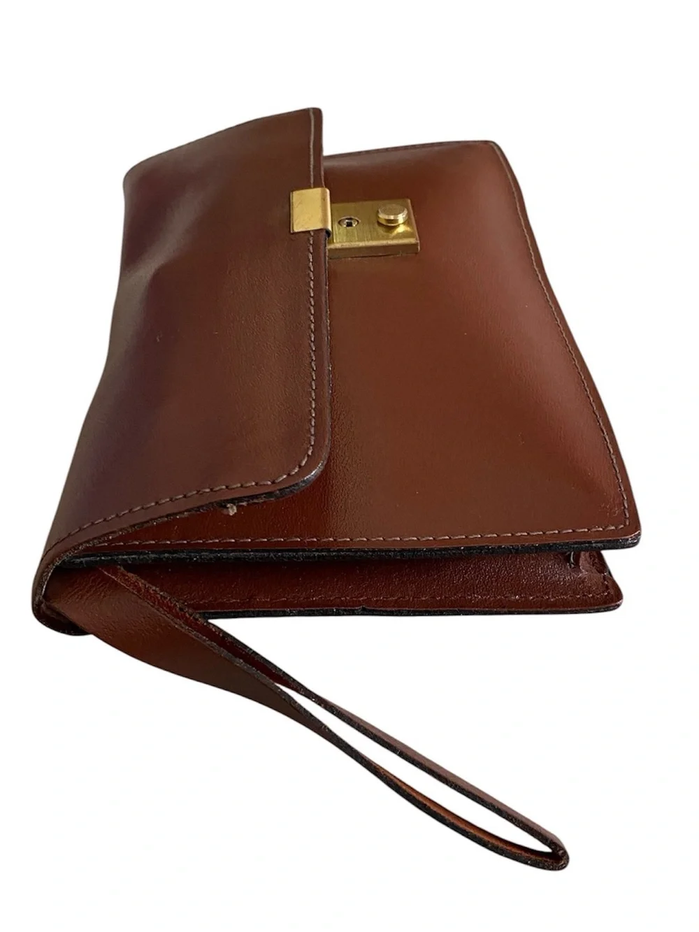 Vintage genuine leather clutch/wristlet